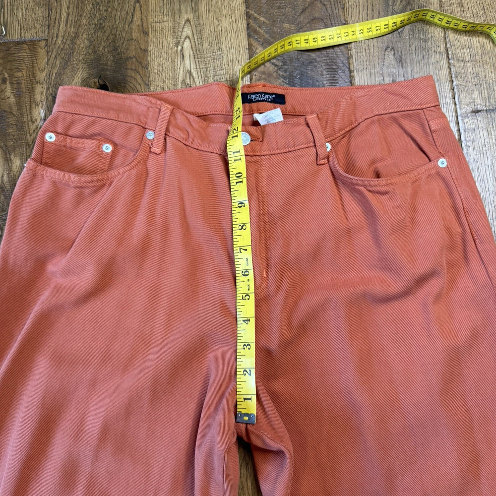 Karen Kane Lifestyle Women’s Rust Orange Denim Lyocell High Rise Pants Size 16 - Picture 4 of 8